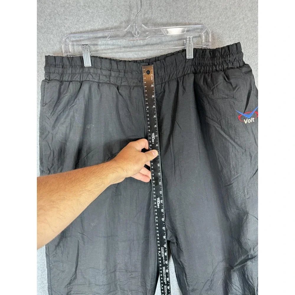Vintage Voit Pants Mens XL Black Nylon Lined Windbreaker Joggers Korea 90s